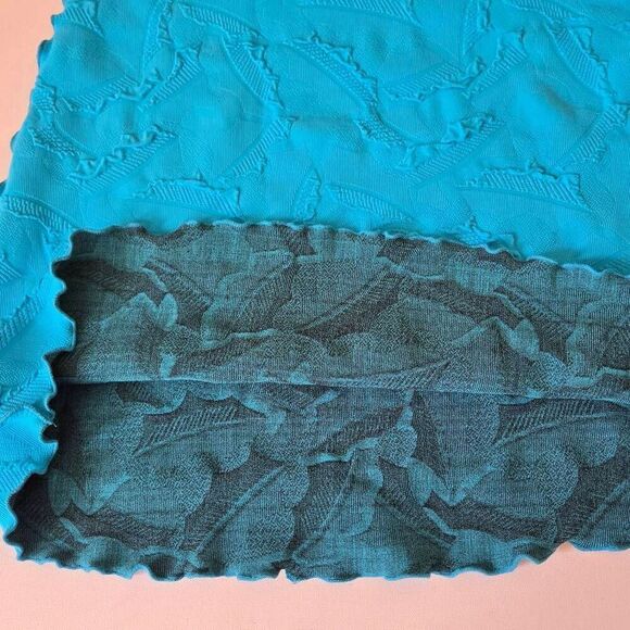 Haystacks Womens Textured Jacquard Stretch Pull-on A-line Skirt Turquoise Medium - Picture 5 of 9